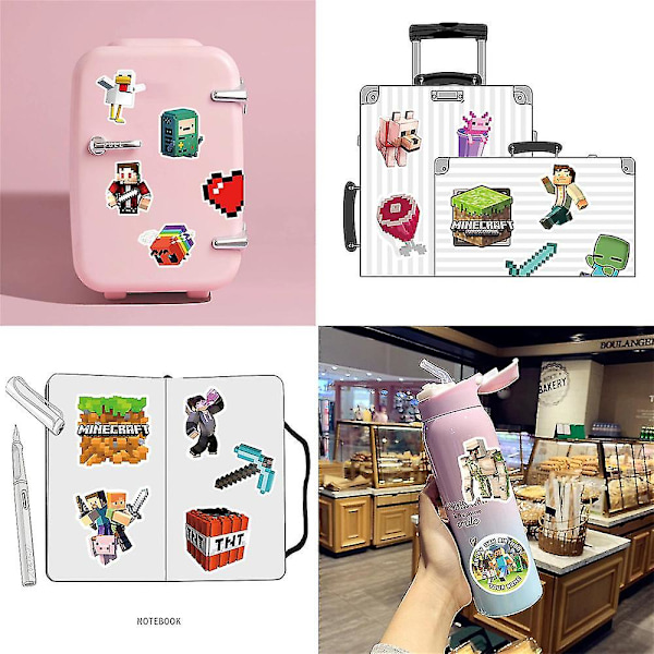50 stk Minecraft Tema Stickers Pakke Vinyl Dekaler Dekoration Til Guitar Bagage Skateboard Laptop