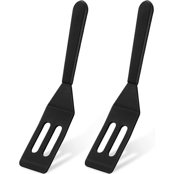 Mini Brownie Servering Spatel Flexibel Non-stick Silikon Server Turner Värmebeständig Cookie För Vänd Ägg I Liten Stekpanna (svart, 2)