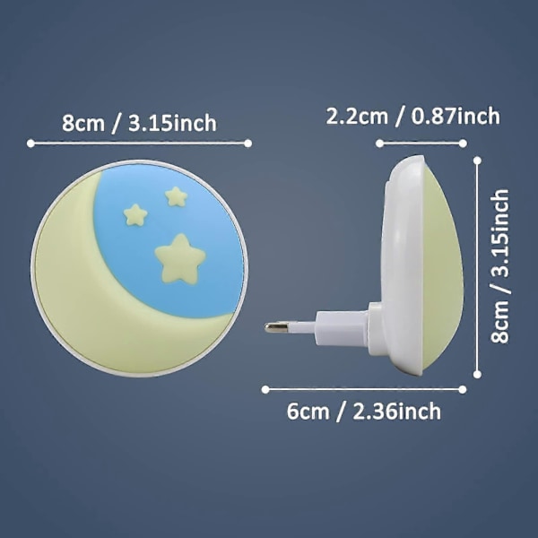 Børne Natlampe Stikkontakt [2 Pak] Med Tusmørkesensor Lille Led Koranisk Væglampe (ShiKai)