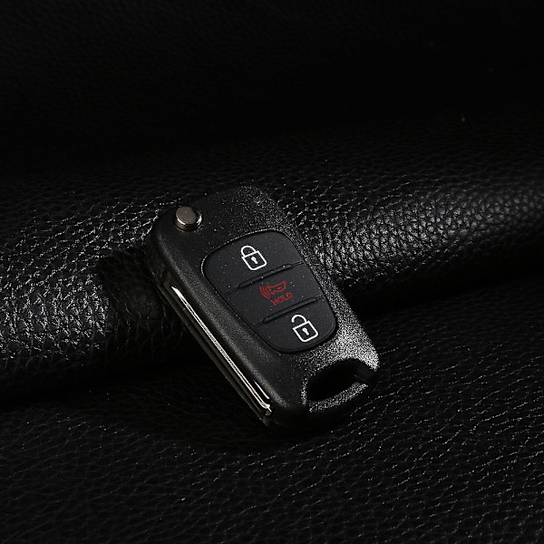 Svart 3-knapps erstatningsnøkkelskall for KIA Soul New LJ