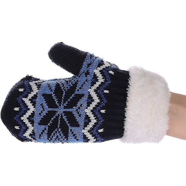 Vinterhandskar Tjockade Snöflingor Barnvantar Plysch Stickade Vantar Varma Mjuka Skyddshandskar Vinter Utomhus