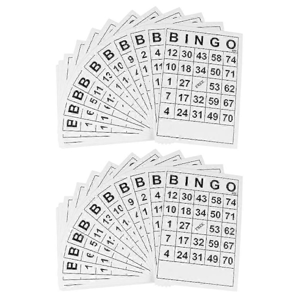 120 stk. Bingo-kort til voksne med Bingo-kaldeseddel, Bingo-plade, gratis Bingo-ark, Bingo-papirark