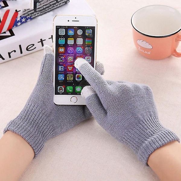 Vinter Touch Screen Hansker Kvinner Menn Varme Stretch Strikk Votter Imitasjon Ull Tykk Full Finger Hansker