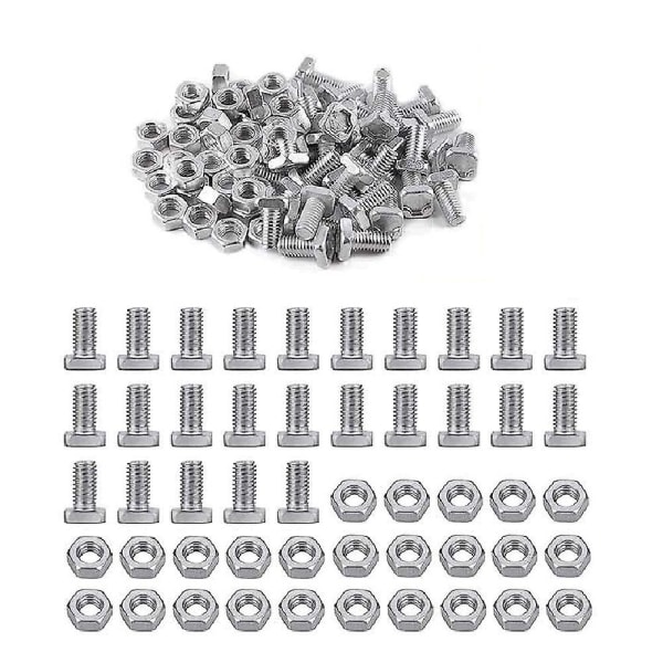 50 Sets Greenhouse Nuts & Bolts Cropped Head Aluminium Nuts Bolts For Building Repairing Waterproof