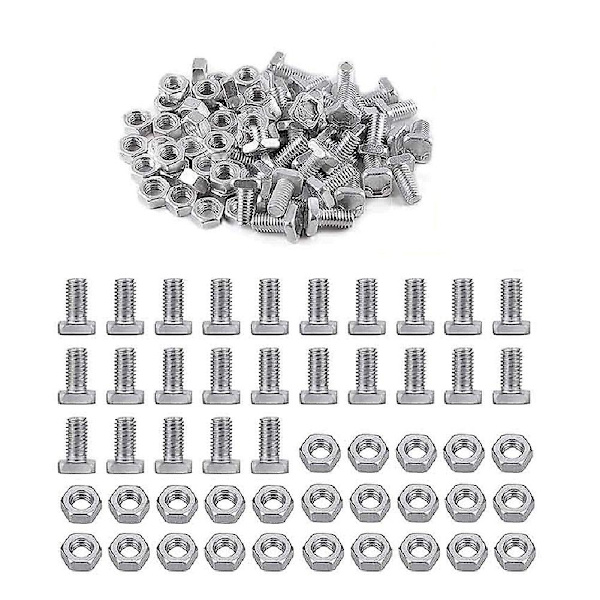 50 Sett Drivhusmuttere & Bolter Klippet Hode Aluminium Muttere Bolter For Bygging Reparasjon Vanntett