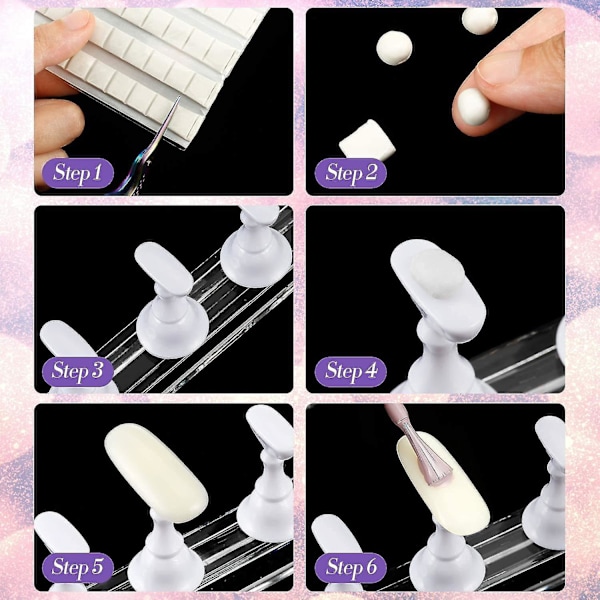 2 Set Akryl Naglar Konst Övning Stativ Magnetiska Nageltips Hållare Träning Fingernagel Display Stativ DIY Nagel Kristall Hållare