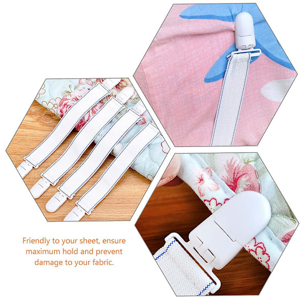 12 stk Sengestrammer Festeseng Klips Straps Sengestrammer Klips