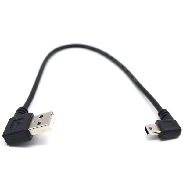 USB B Type Mini 5-polet Han Male Højre/Venstre Vinkel 90 Grader til USB 2.0 Han Kabel 30cm