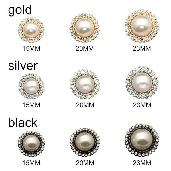 10 stk Perle Klærknapper Skjorteknapper SVART 20MM 10 STK 10 STK svart