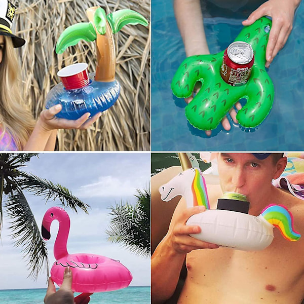 Uppblåsbara dryckeshållare 35-pack uppblåsbara dryckesflottörer flytande kopphållare roliga dryckesfloaties för poolparty