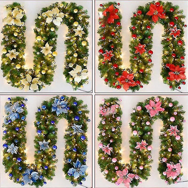 9 foters julekrans Xmas Imperial Pine Peis Krans Pynt Med/uten