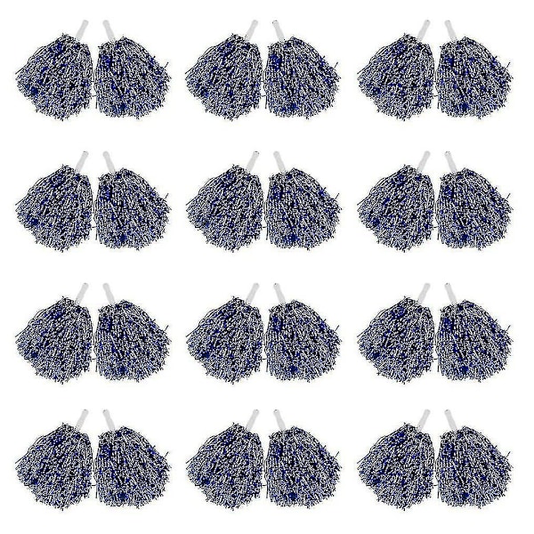 24 st Cheerleading Pom Poms Metallisk Folie Cheer Pom Poms Med Plasthandtag För Vuxna Barn Cheerl