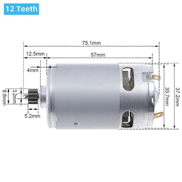RS550 DC-motorer 108V/12V/144V/168V/18V/21V/25V Bor-motor med 9/11/12/13/14 Tands Høj Moment Gearkasse til Elektrisk Bor
