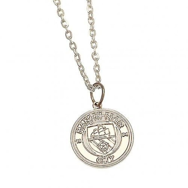 Manchester City FC Silver Plated Crest Necklace & Pendant