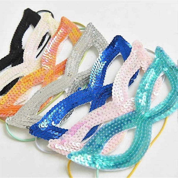 5,5 meter Blå Paljettband 7,4 cm Brett Elastiskt Paljettband 8 Rader Paljett Rulle Glitter Stretchband Platt Paljettremsa Spets DIY Sömnad