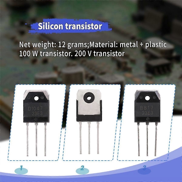 2 piitransistoria - D 1047 + B 817, 200 V, 12 A