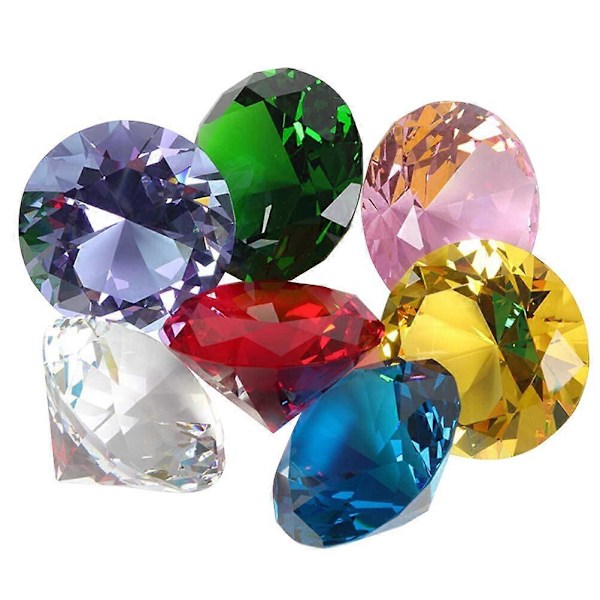 100 st 20MM Färgglada Akryl Kristall Diamant Juveler Ädelstenar Simulation Diamant Kristaller Skatt Ädelstenar Dekoration (Blandade Färger)