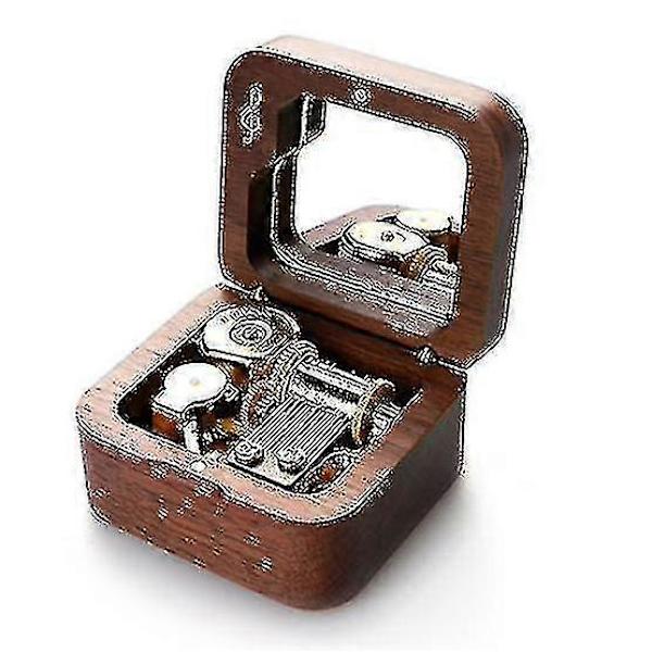 Hushabye Bergmusikask, Handgjord Miniatyr i Valnötträ, Vacker och Melodiös