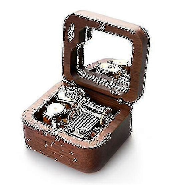 Hushabye Bjerg Musikboks, Håndlavet Miniature Valnødtræ, Smuk og Melodiøs