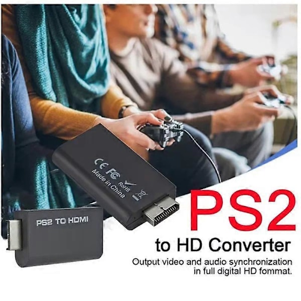PS2 til HDMI Konverter Adapter med 3.5mm Lydkabel Støtter PC Alle Ps2 480i 480p 576i Visningsmoduser