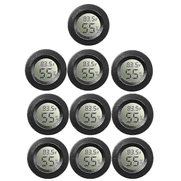 10 kpl Mini Hygrometri-Termometri Digitaalinen LCD-näyttö Kasvihuoneelle, Vauvanhuoneelle, Matelijalle, Hautomo