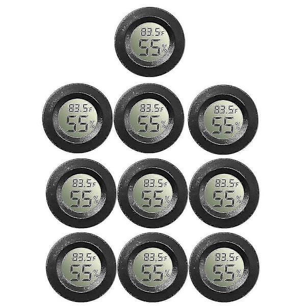 10-pack Mini Hygrometer Termometer Mätare Digital LCD Monitor för Växthus Barnrum Reptil Inkubator