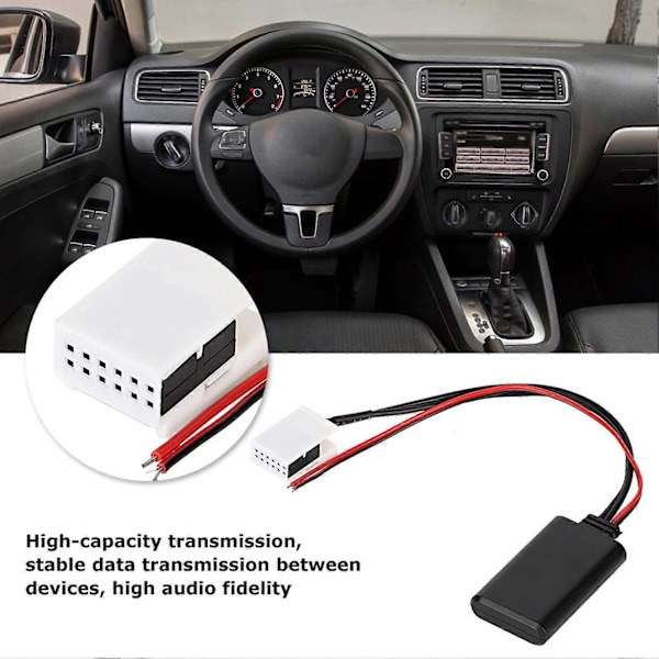 12V 12-stifts Bluetooth AUX-adapter för bil, passar MCD RNS 510 RCD 200 210 300 310 500 510