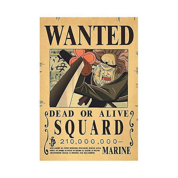 Nya Anime One Piece Luffy 3 miljarder bounty Wanted Posters Fyra Kejsare Kid Actionfigurer Vintage Väggdekoration Poster Leksaker
