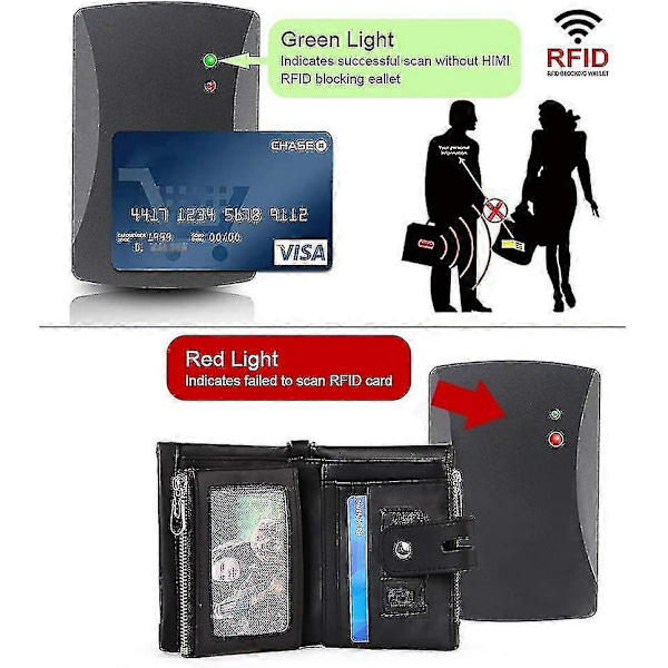 Miesten lompakko ketjulla RFID-suojauksella, aitoa nahkaa oleva miesten lompakko, kaksiosainen lompakko luottokorttipidikkeellä ja vetoketjullisella kolikkotaskulla, musta