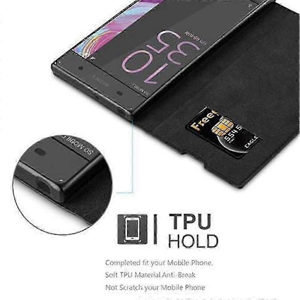 til Sony Xperia Xa1 Ultra - Etui med Standfunktion og Kortlomme