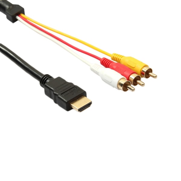 HDMI til RCA-kabel 1080p HDMI hann til 3RCA video lyd AV hann M/M kontakt adapterkabel