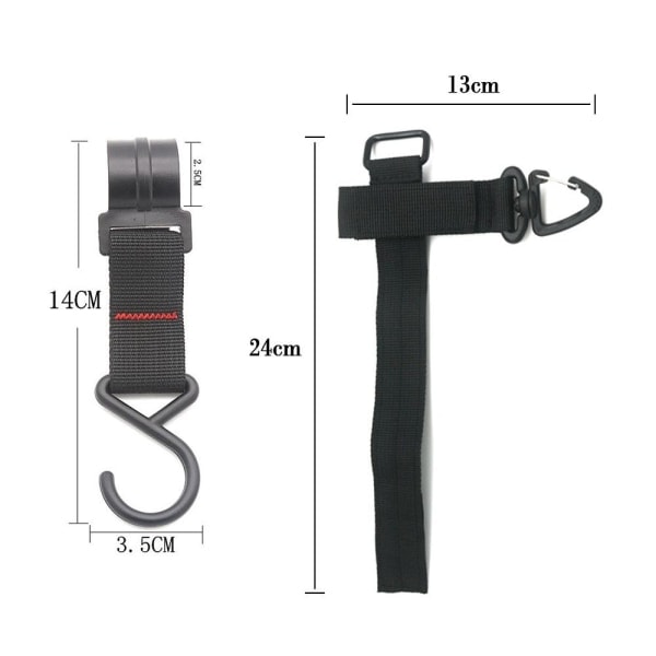 1/2 stk Taktisk Karabinerbælte D-Ring Karabiner SORT 2 STKSTYLE Sort 2 stkStyle 1-Style 1
