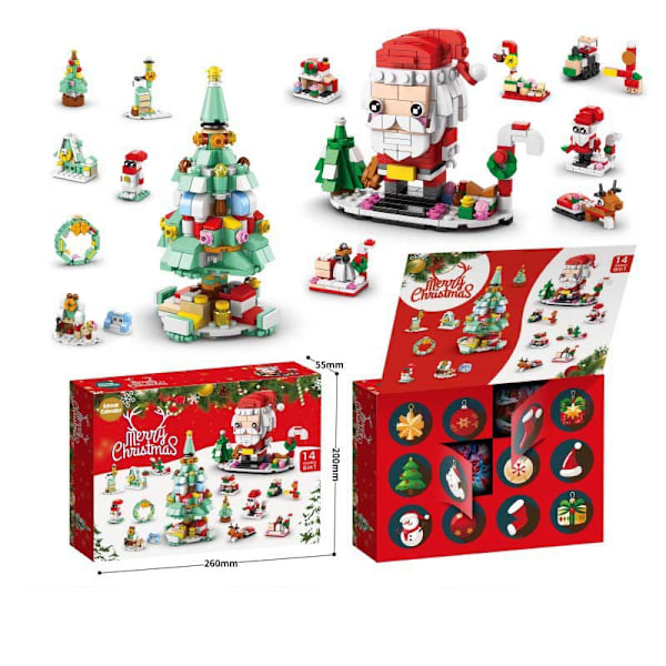 Julkalender med nedräkning DIY byggklossar blindbox - 8972 - 5,574 pellets