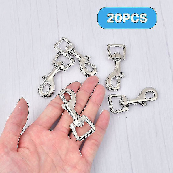 20 stk. Snap Hooks til Hundeleashes Forbindelse, Heavy Duty Drejelig Spænde Øje Bolt Spænde Udløserklips til Spr