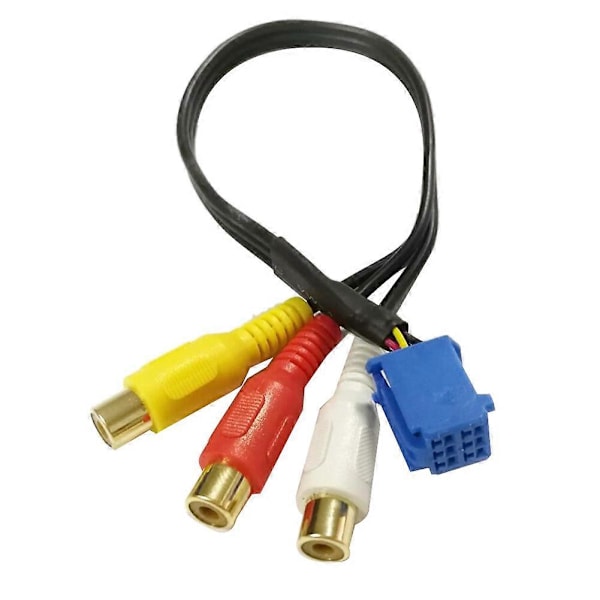 Bil Hona Ljud Video AV-In Kabel Tråd för Huvudenhet 6Pin Blå A/V Port 3040