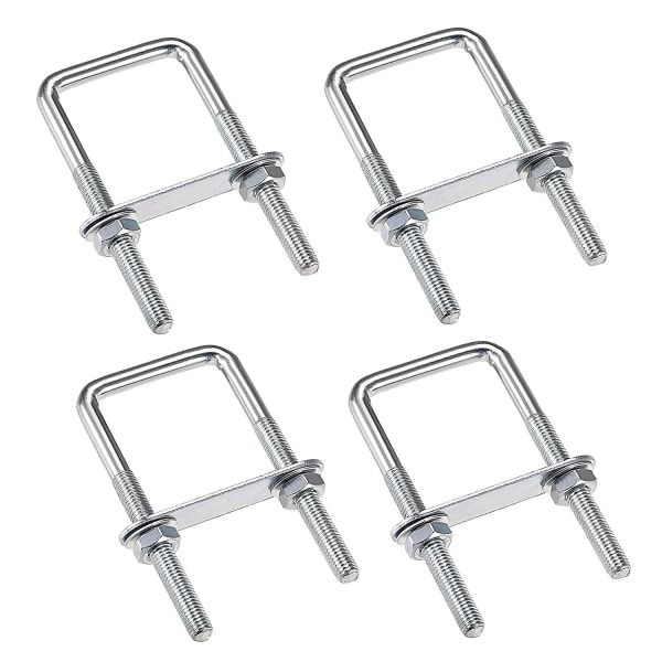 4 stycken U-bultar M6 U-bult 80 X 50mm, rostfritt stål U-bult med mutterplattor bricka, klämbultar för fixering av rör, för rördiametrar mindre än 50mm