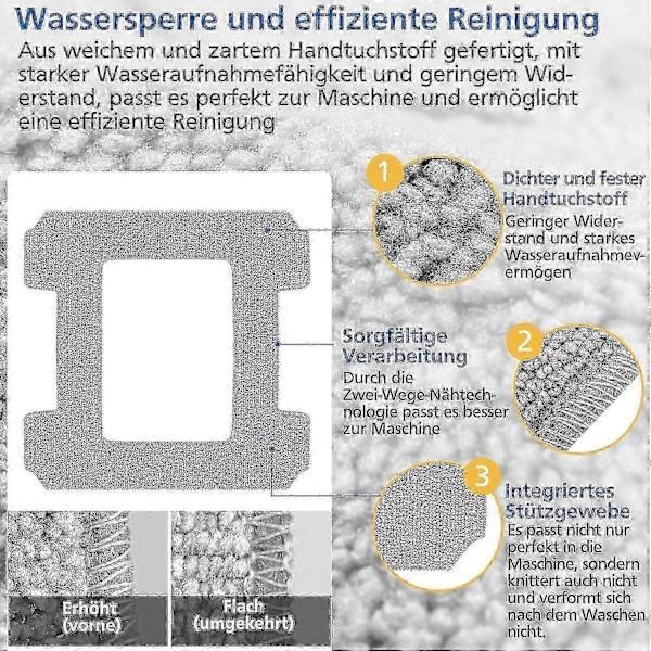 6 Pakk Rengjøringsputer for Ecovacs Winbot W1 / W1 Pro / W2 / W2 Omni Vindusvaskroboter, Vindusvaskrobot, Vaskbar Mikrofiber Rengjøring Walkbee 2