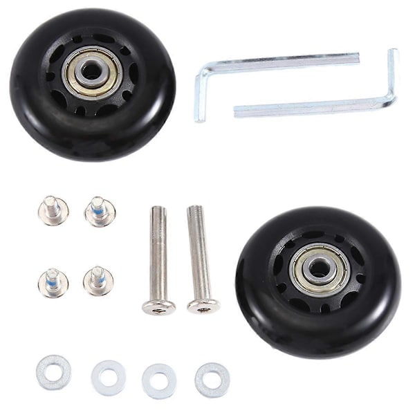 2 kpl 60x18mm Matkalaukun Vaihtopyöriä, PU-Pyörivät Pyörät Hiiliteräslaakerit Korjaussarjat