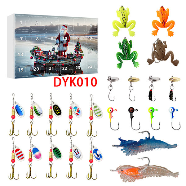 Julkalender Fiske Nedräkning Blind Box Fiske Set Fiskeälskare Present-DYK010