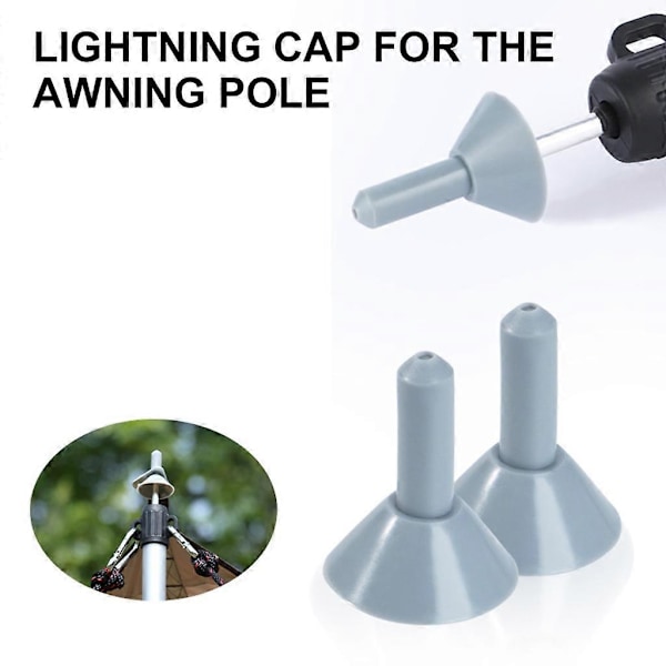 10 st Canopy Stolpar Åskskydd Hattar Camping Tältstänger Isolering Skydd