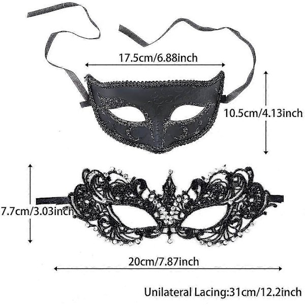 Maskeerimaskit Pareilleille - Venetsialainen Maski Mardi Gras - Maskit Pitsillä