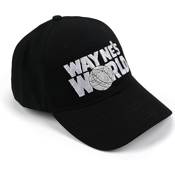 Basebollkeps, Wayne's World Broderad, Unisex Vuxen Casual Keps - Svart