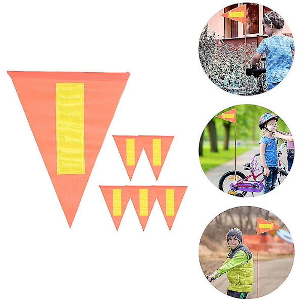 6 st Cykelsäkerhetsflagga Reflekterande Cykelsäkerhetsflagga Hög Synlighet Varningsflagga För Barncykel