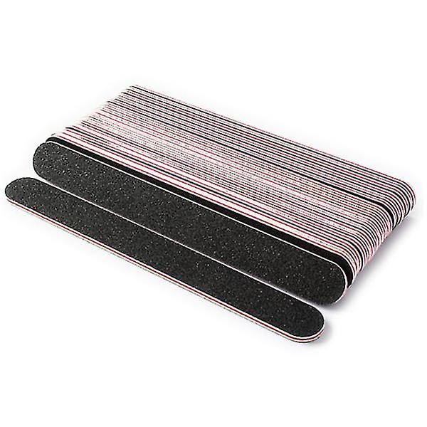 10 dobbeltsidede lige filer 100/180 - Neglefiler Sort