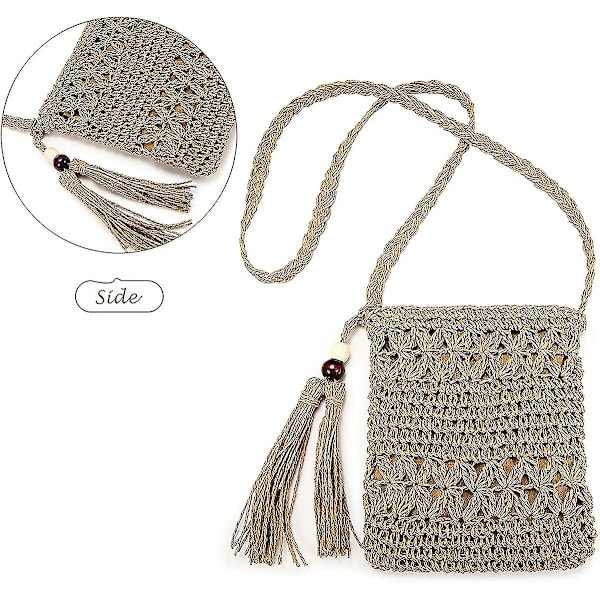 Halmväsk, Crossbody, Strandväska, Dammode, Halmkoppling, Kuvertväska, Sommar
