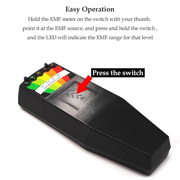 EMF-mätare Magnetfältsdetektor Spökjakt Paranormal Utrustning Testare Räknare Med 5 LED