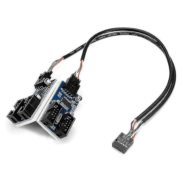 Moderkort USB 2.0 9-pins Header 1 til 4 Udvidelseshub Splitter Adapter