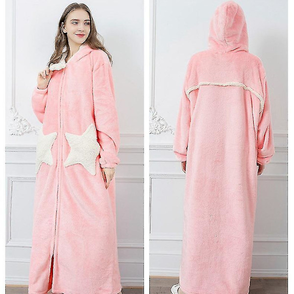 Par Hooded Badrockar Nattklänning Flanell Lång Herr Dam Badrock
