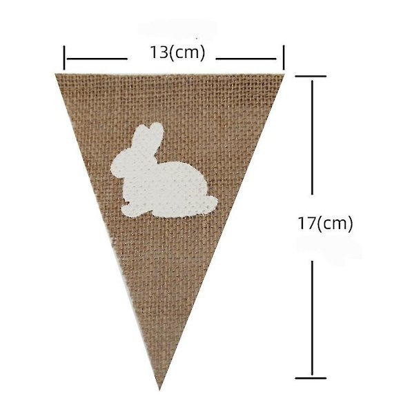 Påske Burlap Banner Og Kanin, Kanin Burlap Træk Banner Påskefest Dekoration Trekant Banner Party Træk Banner (brun) (1stk)