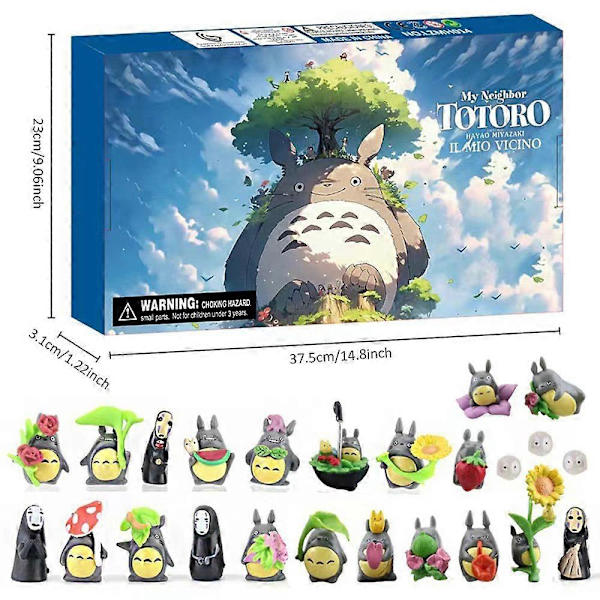 Totoro Figurer Julekalender 24 Dage Juleafsætningsboks Blind Box Juleoverraskelsesgave